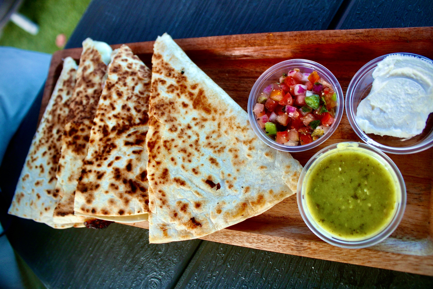 Loaded BBQ quesadilla with fresh toppings — Miami BBQ